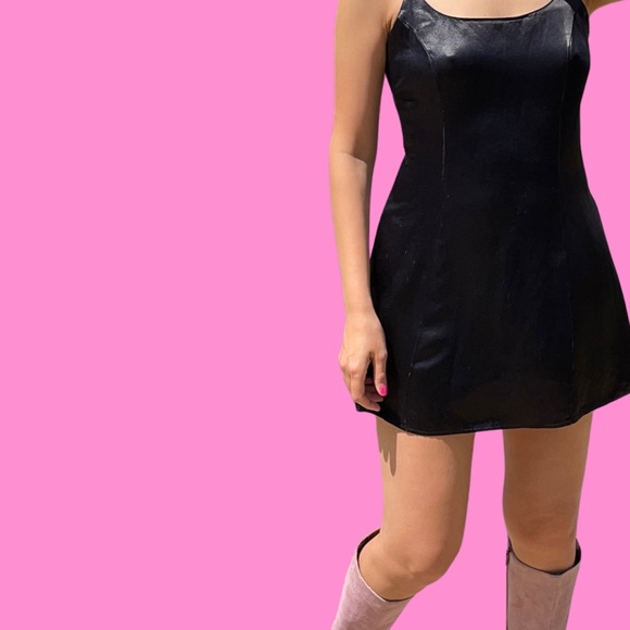 Silk Mini Black Dress - Picture 1 of 4
